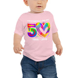 Love 50 Baby Jersey Short Sleeve Tee with Tear Away Label
