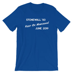 Keep On Marching! Unisex Short Sleeve Jersey T-Shirt with Tear Away Label