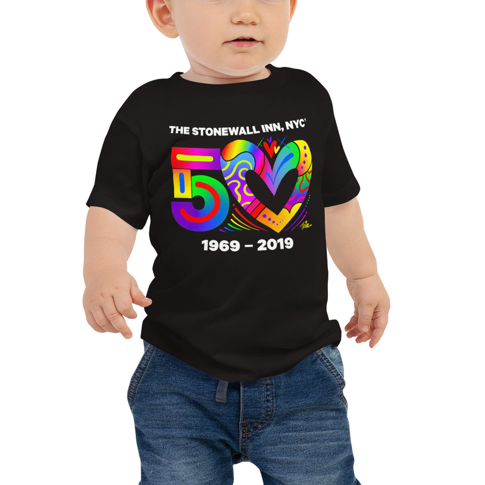 Love 50 Baby Jersey Short Sleeve Tee with Tear Away Label